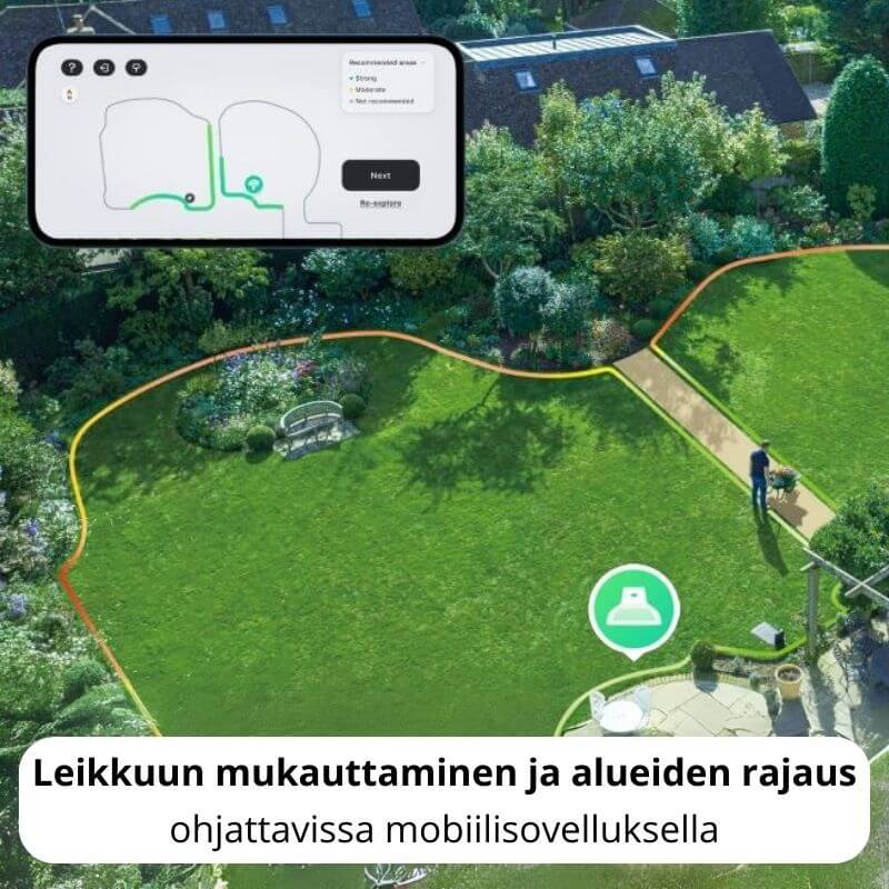 Segway Navimow X390 rajalangaton robottileikkuri GPS + VisionFence 2 (10 000 m2)