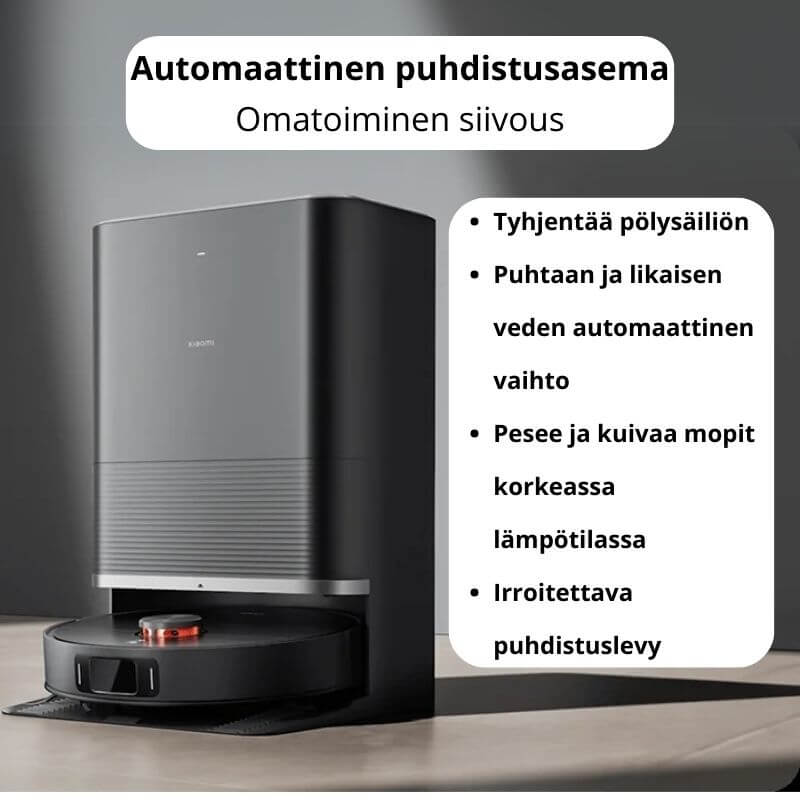 Xiaomi Robot Vacuum X20 Max robotti-imuri & -moppi + puhdistustelakka