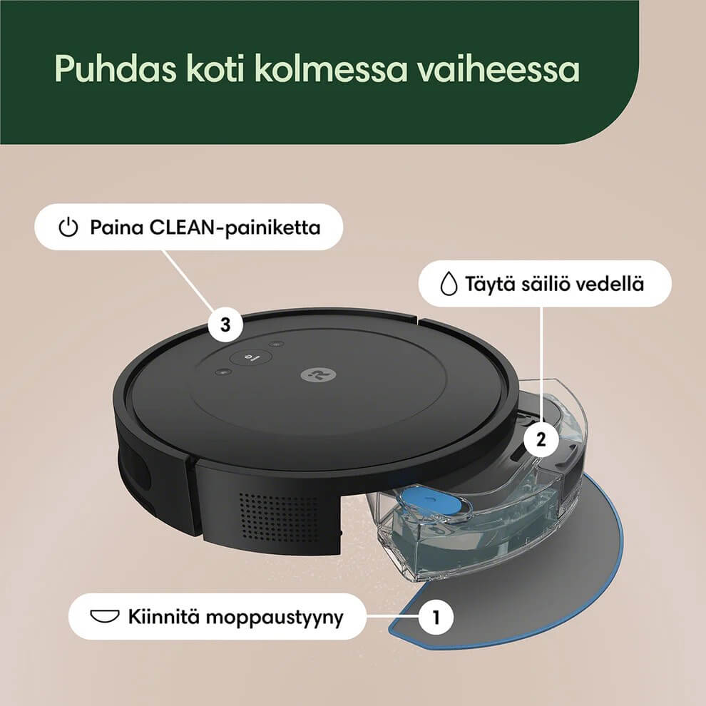 iRobot Roomba Combo 2 Essential robotti-imuri & -moppi  + tyhjennystelakka